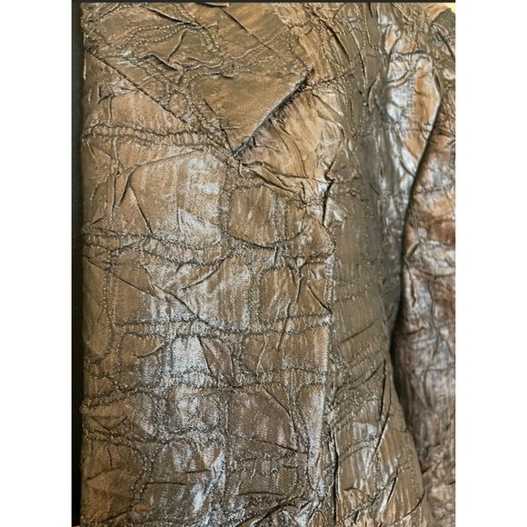 Chaus Brown Crinkle Jacket Sz 18W - Picture 3 of 5